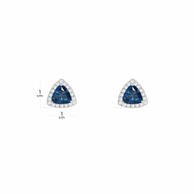 Pendientes Pavé Triángulo Azul