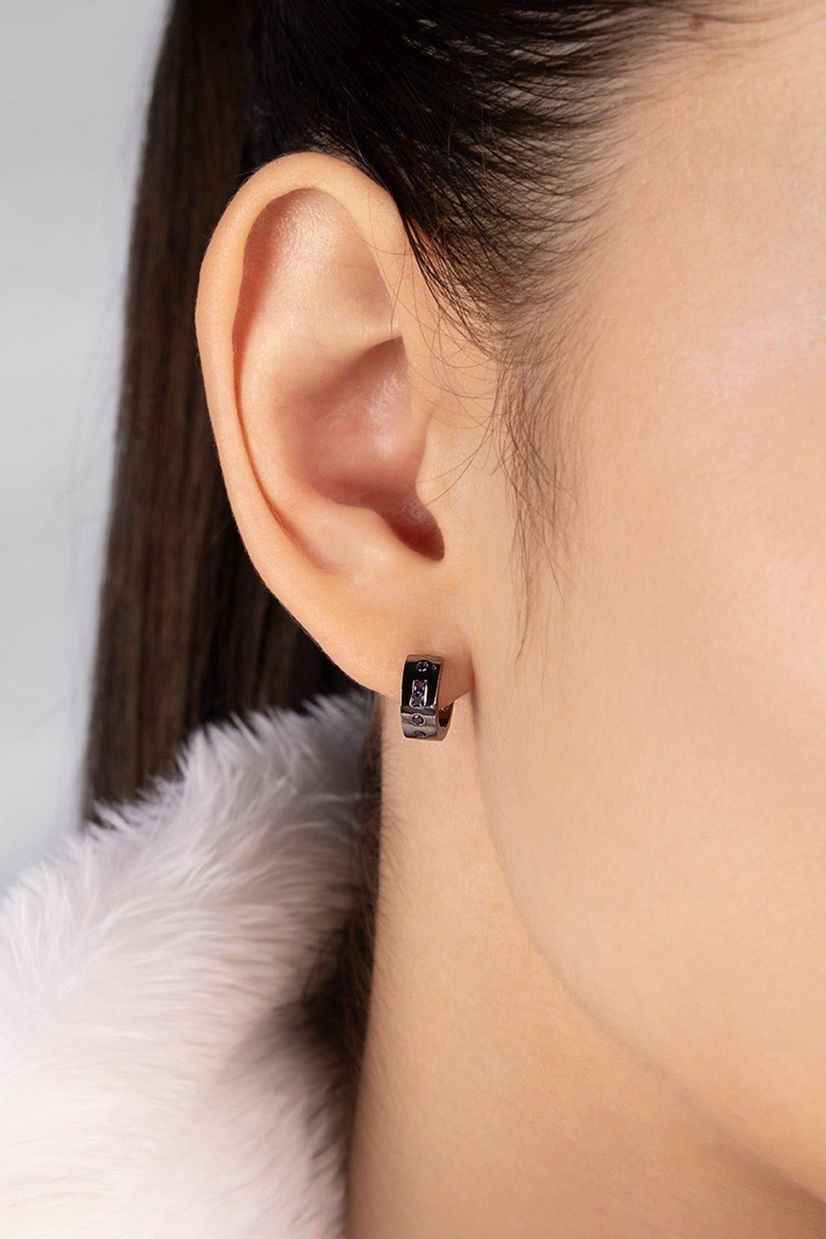 Blue LOVE Morse Code Huggie Earrings | APM Monaco