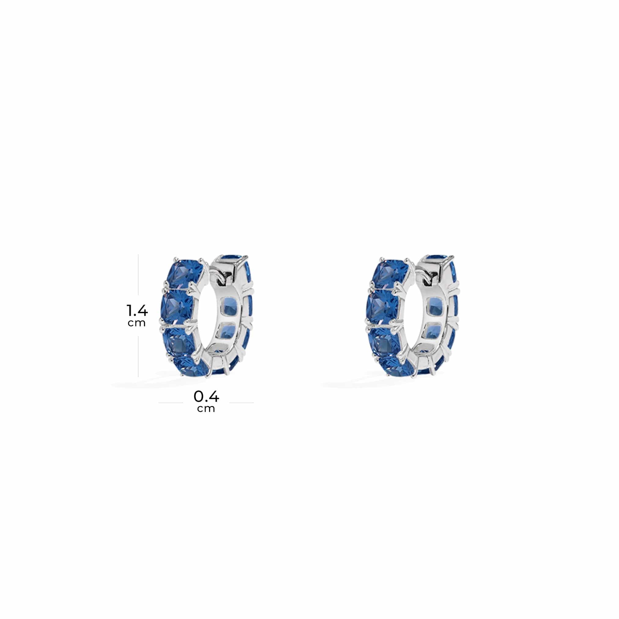 Blue Square Huggie Earrings - APM Monaco