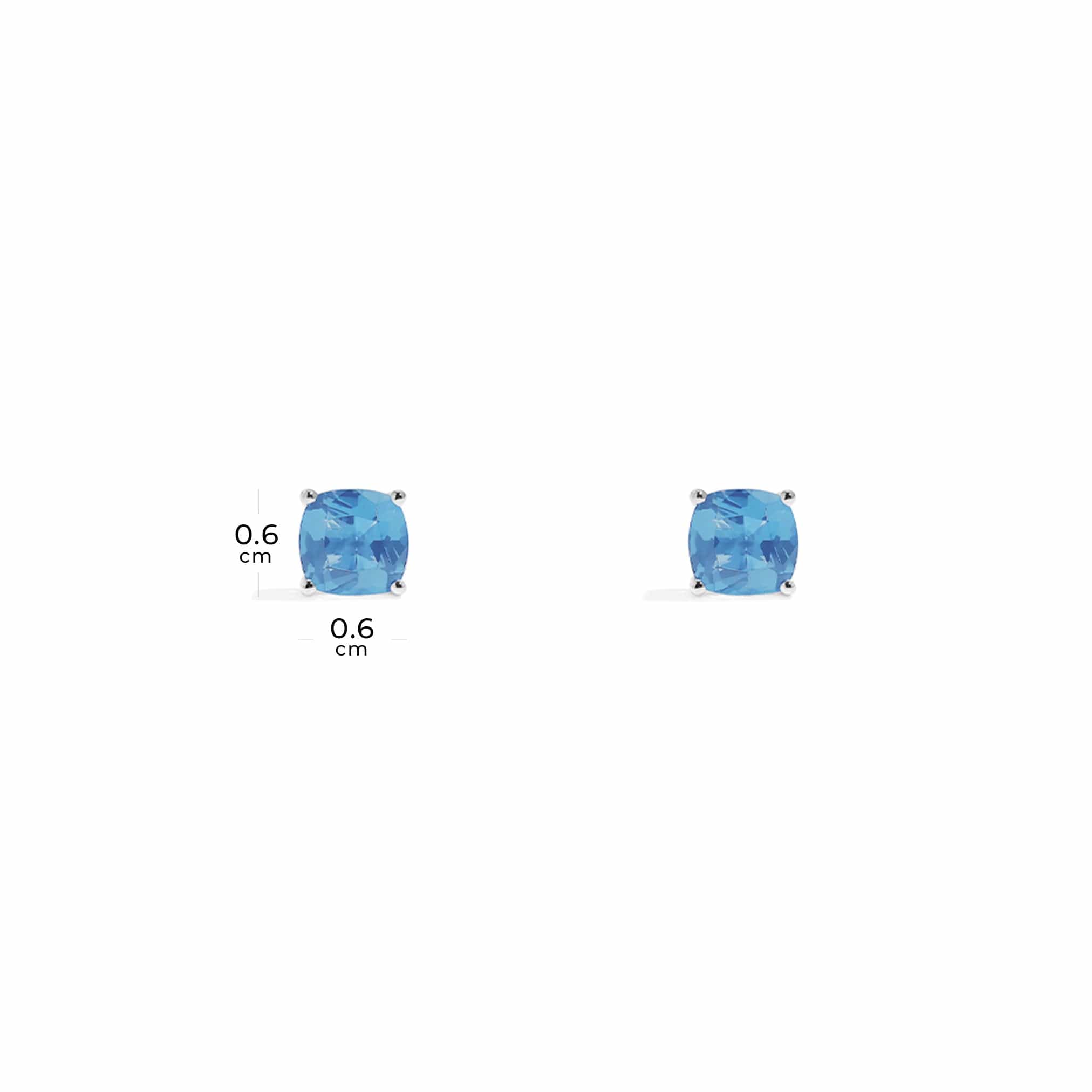 Lagoon Blue Square Stud Earrings - APM Monaco