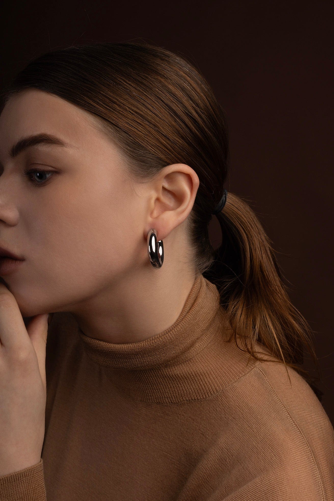 Bold Large Silver Hoop Earrings APM Monaco