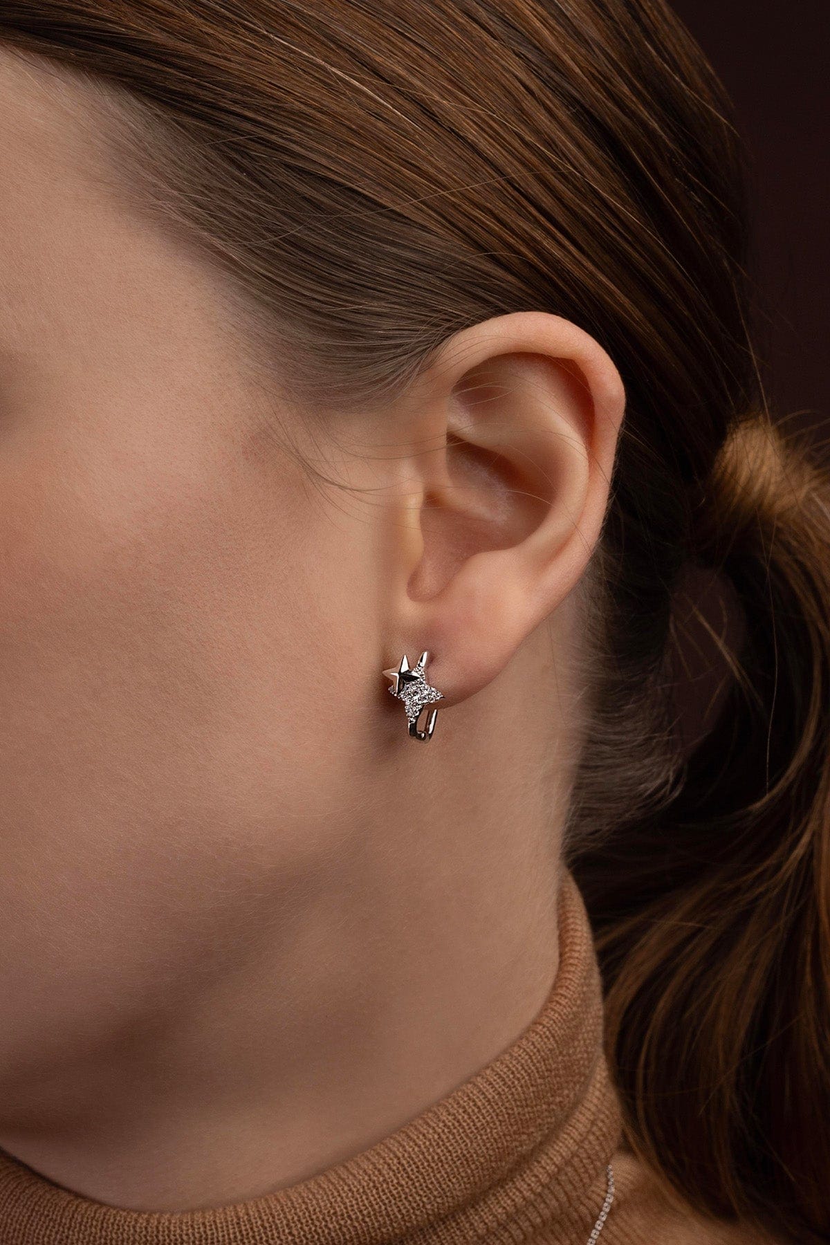 APM Monaco - ASYMMETRIC BUTTERFLY STUD AND EAR outlet CUFF - SILVER