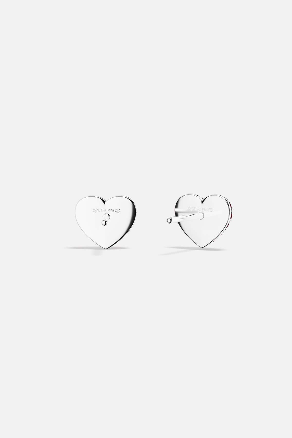 Fuchsia Heart Stud Earrings - APM Monaco