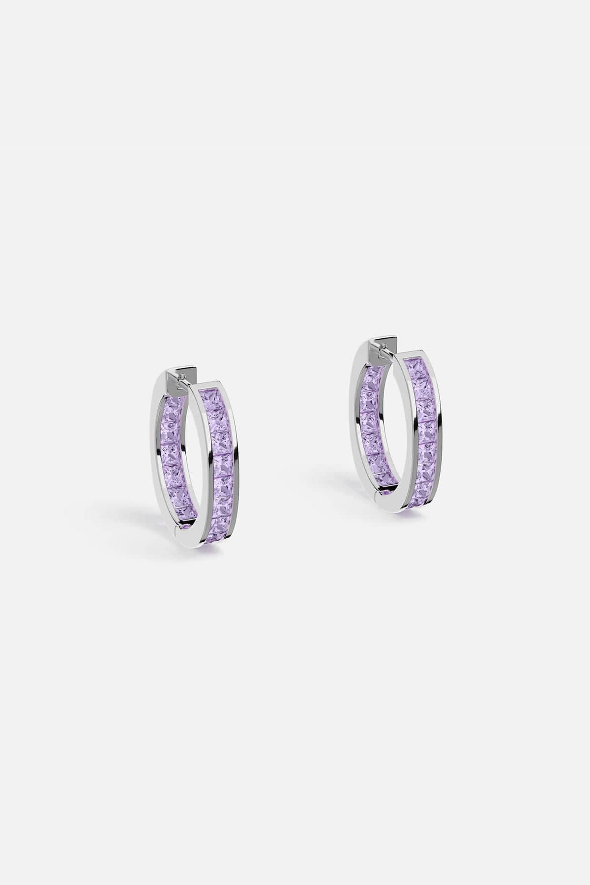 APM Monaco Lilac Lumière Pavé Hoop Earrings