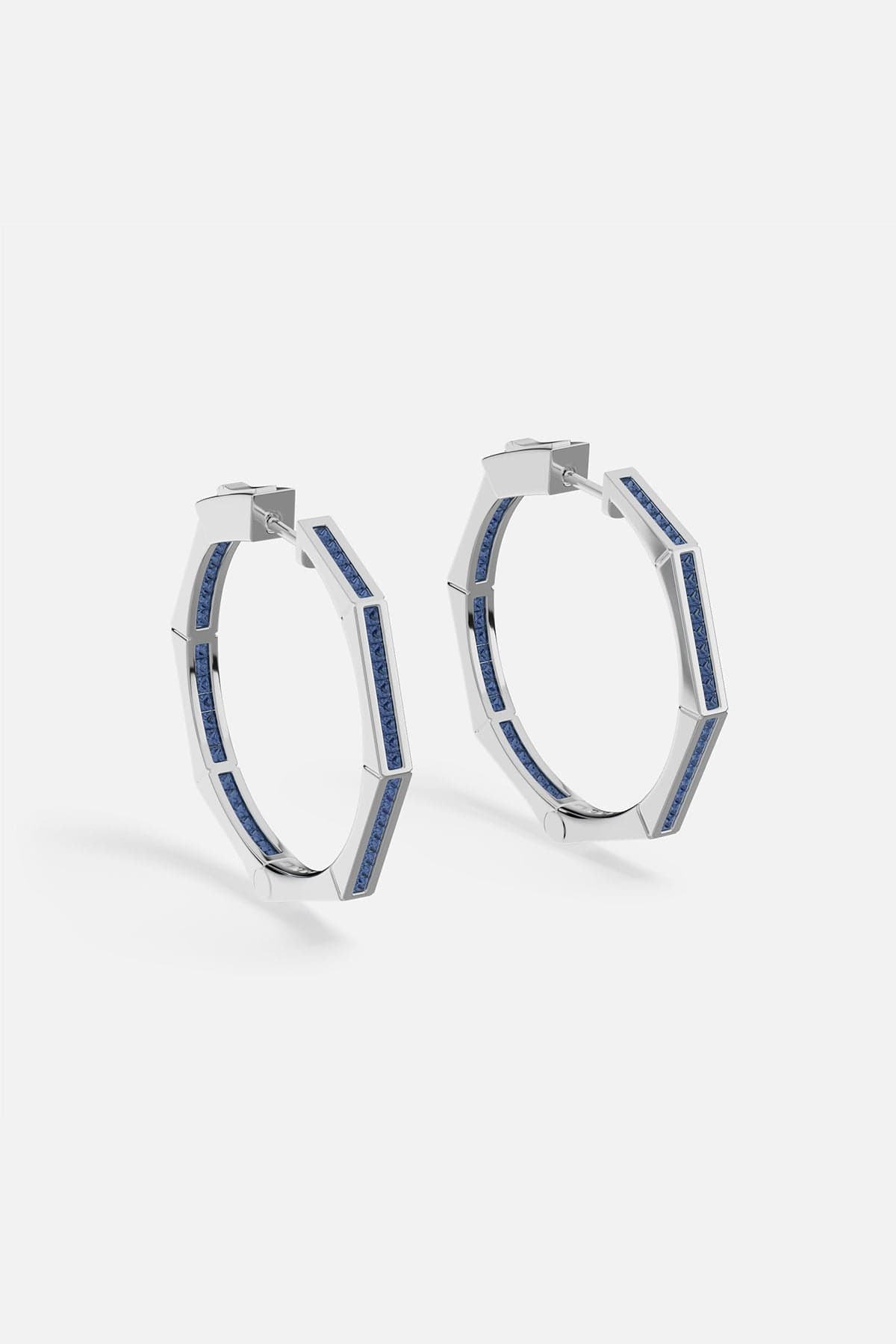 Blue Geometric Hoop Earrings - APM Monaco