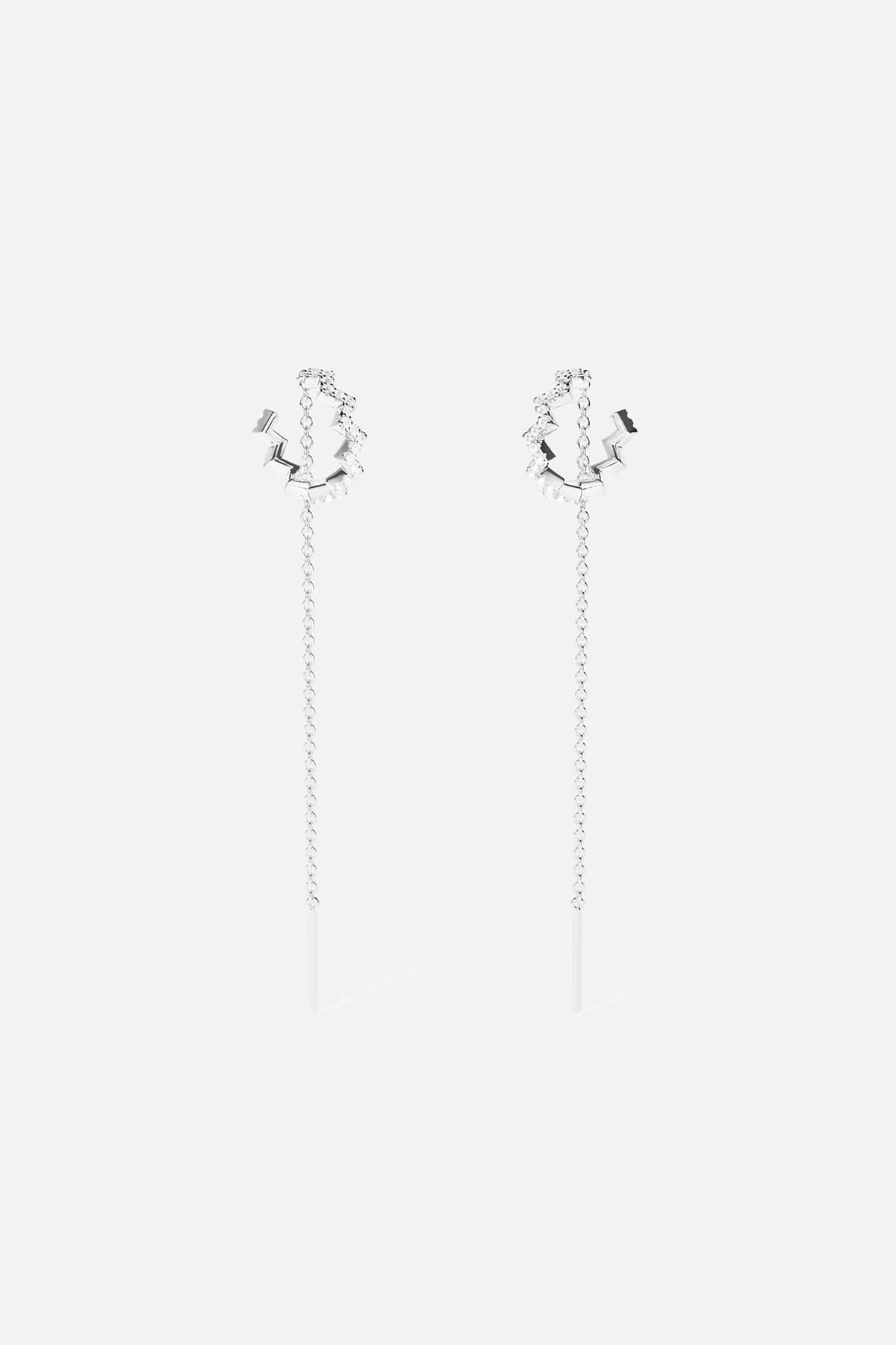 Aretes colgantes Up And Down - plata