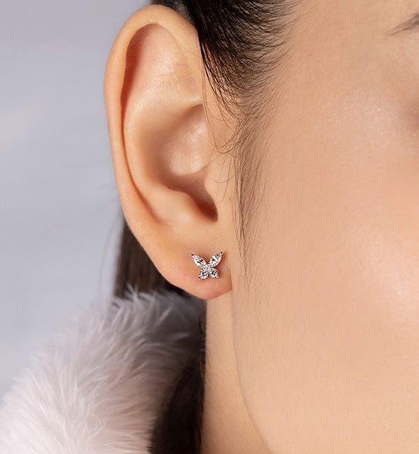 Blue LOVE Morse Code Huggie Earrings | APM Monaco