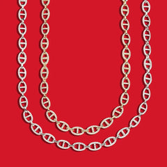 APM Monaco Yellow Yacht Club Necklace on a red background