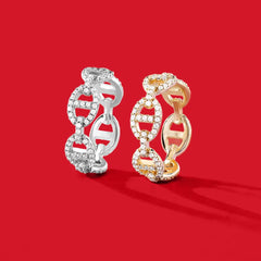 APM Monaco Yellow and White Yacht Club RIngs on a red background