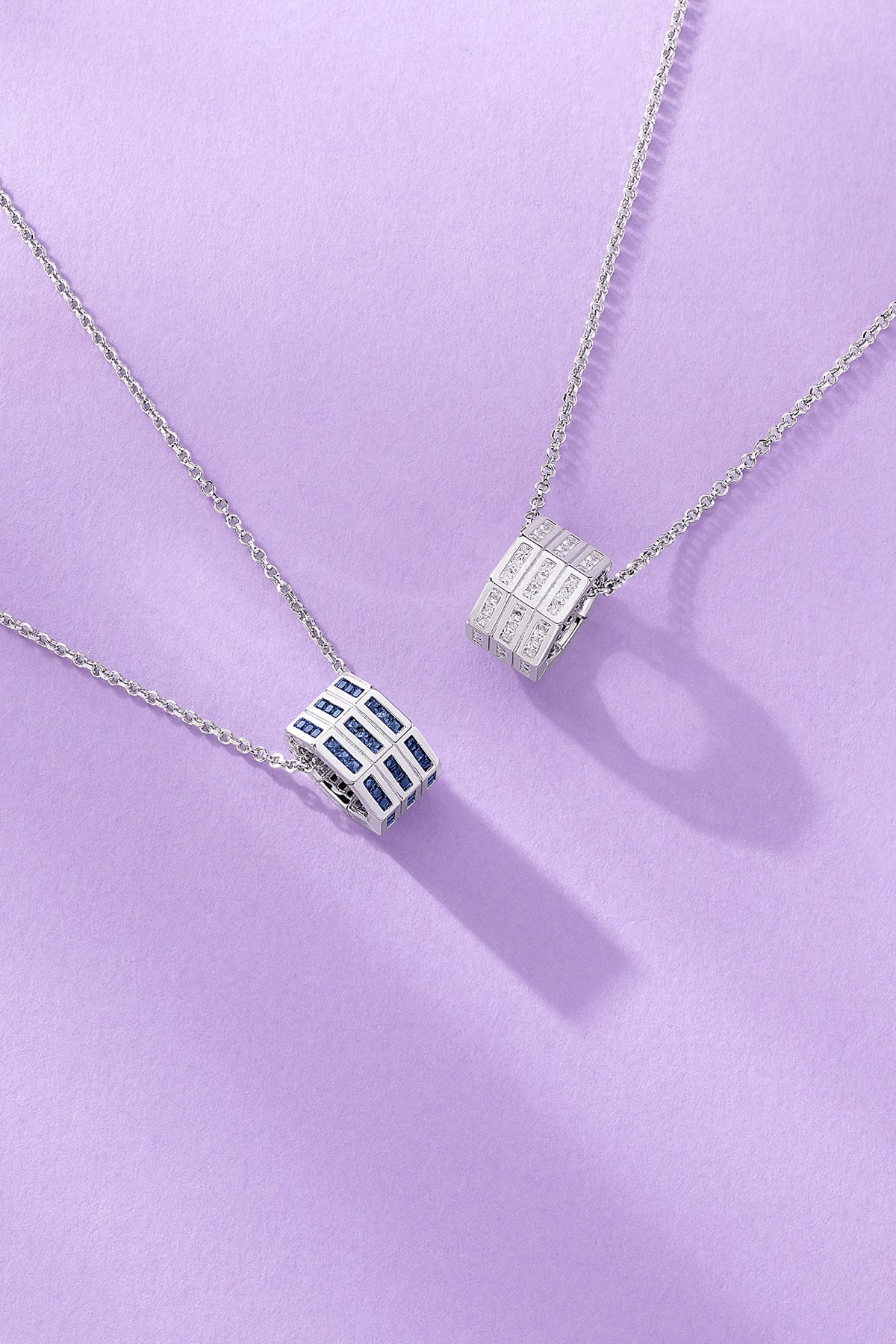 APM MONACO Geometric adjustable necklace on purple desk