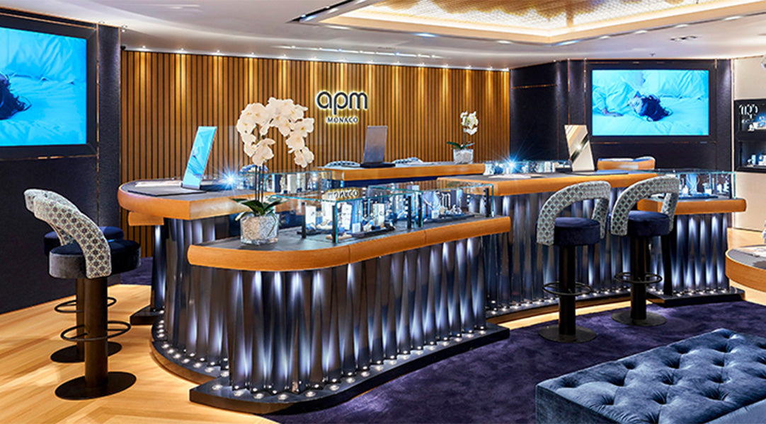 APM Monaco boutique inspired by the warm and welcoming environment of Monaco.