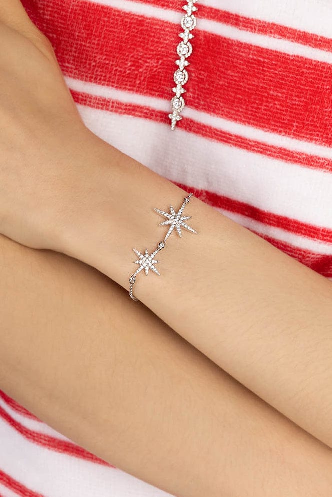APM Monaco シルバーパール エレガントブレスレット ギフトボックス付き Double Météorites Bracelet, White Alloy | APM Monaco