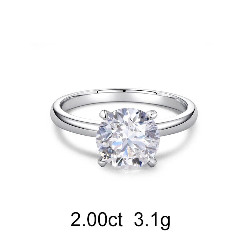 Solitaire Round Diamond Ring (2ct) - APM Monaco