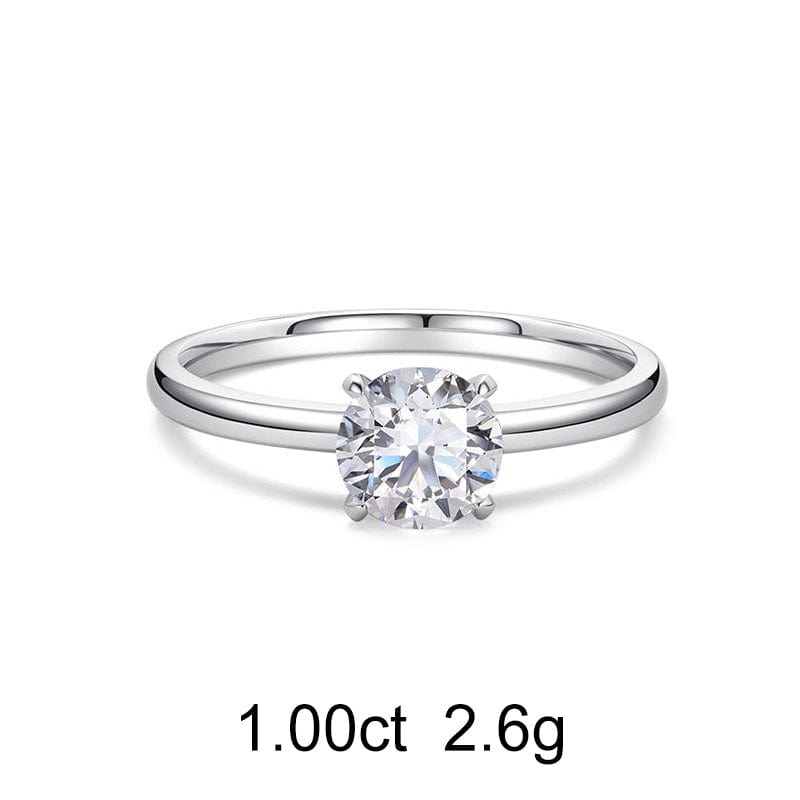 Solitaire Round Diamond Ring (1ct) - APM Monaco