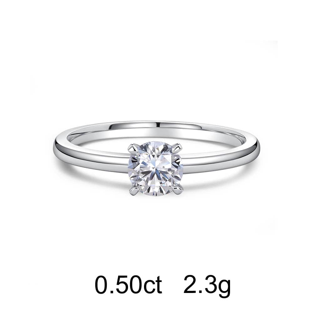 Solitaire Round Diamond Ring (0.50ct) - APM Monaco