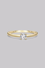 圆形单颗钻石黄金戒指（0.25克拉）