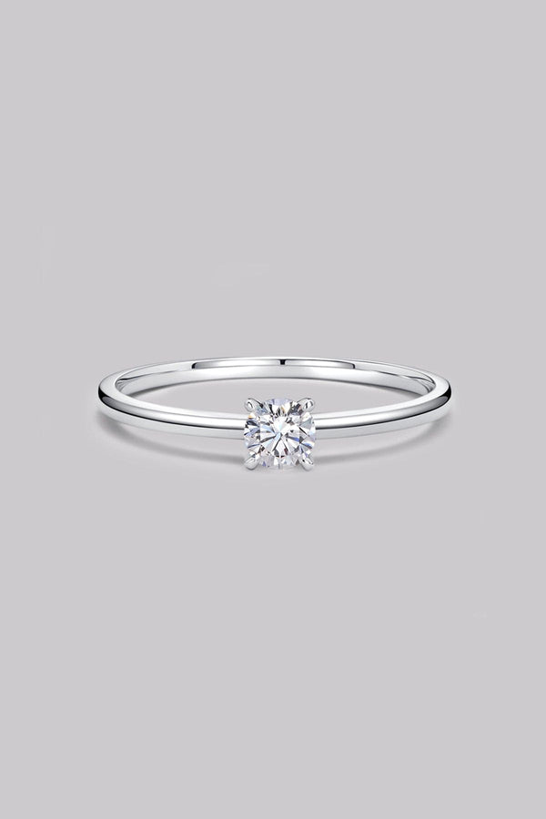 圆形单颗钻石白金戒指（0.25克拉）