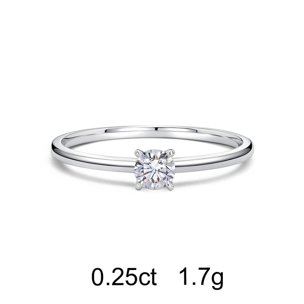 Solitaire Round Diamond Ring (0.25ct) - APM Monaco