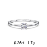 圆形单颗钻石白金戒指（0.25克拉）