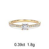 圆形钻石密镶黄金戒指（0.39克拉）