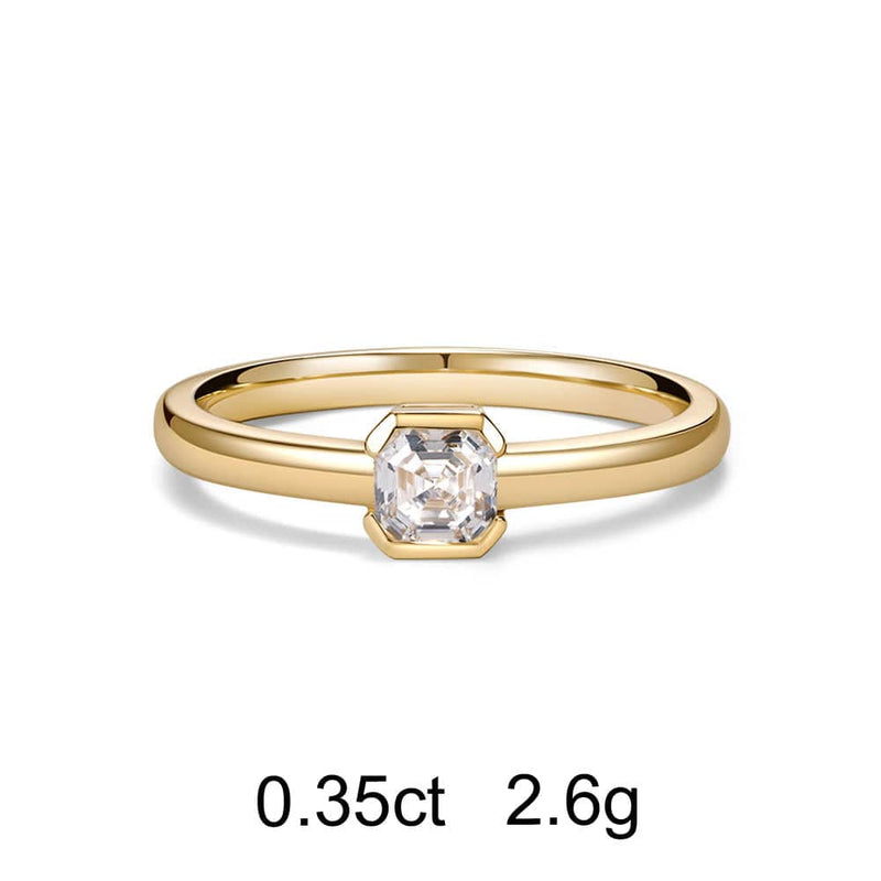 阿斯切形钻石黄金戒指（0.35克拉）