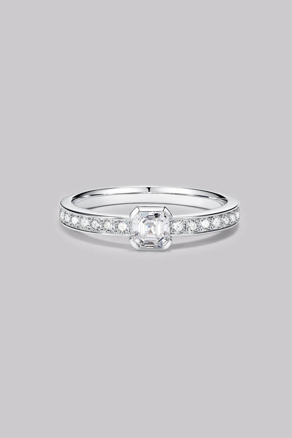 Pavé Asscher Diamond Ring (0.57ct)