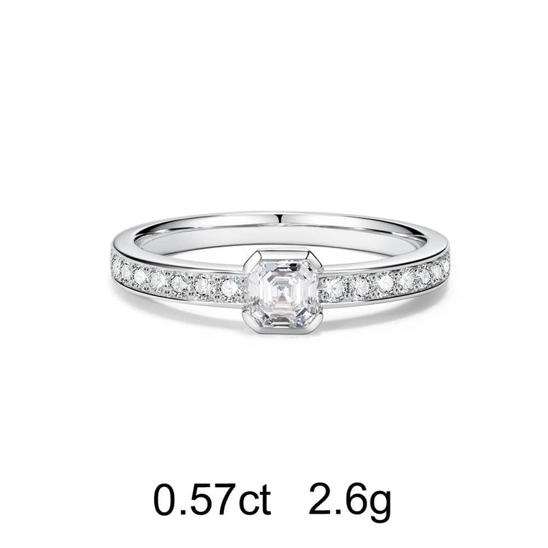 阿斯切形钻石密镶戒指（0.57克拉）