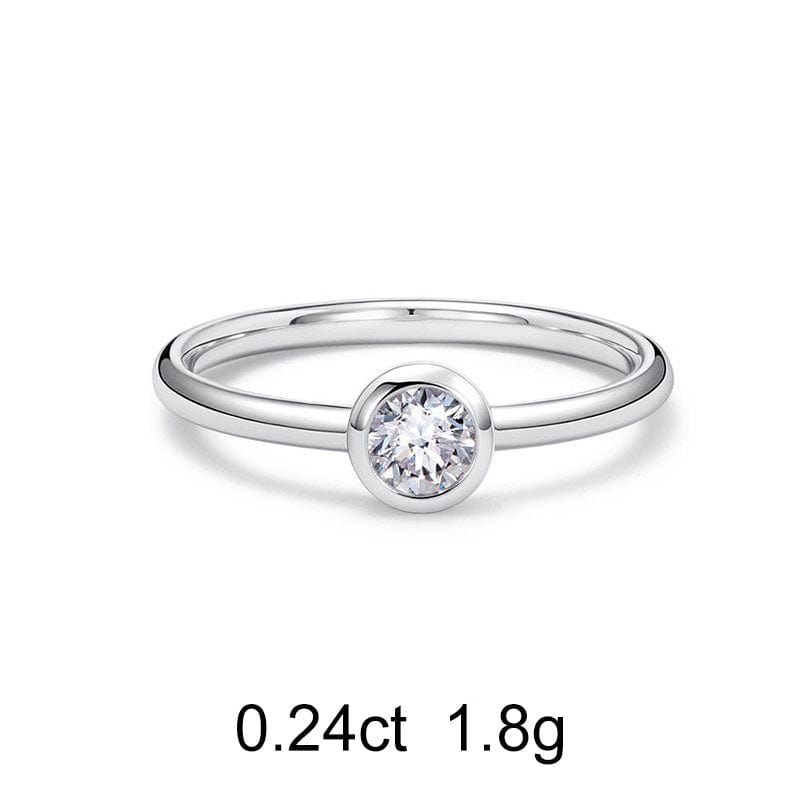 圆形钻石白金戒指（0.24克拉）