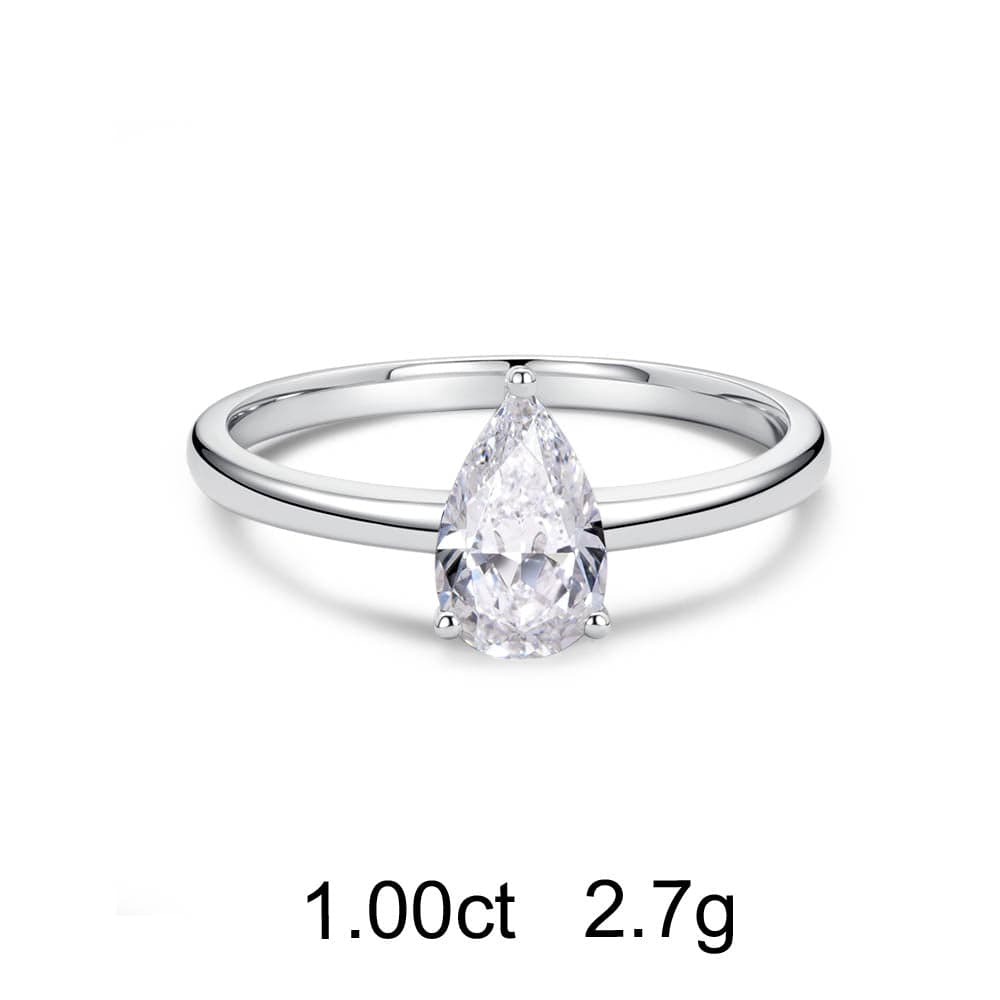 Solitaire Pear Diamond Ring (1ct) - APM Monaco