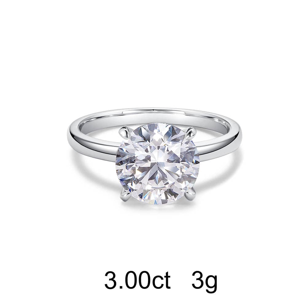 Solitaire Round Diamond Ring (3ct) - APM Monaco