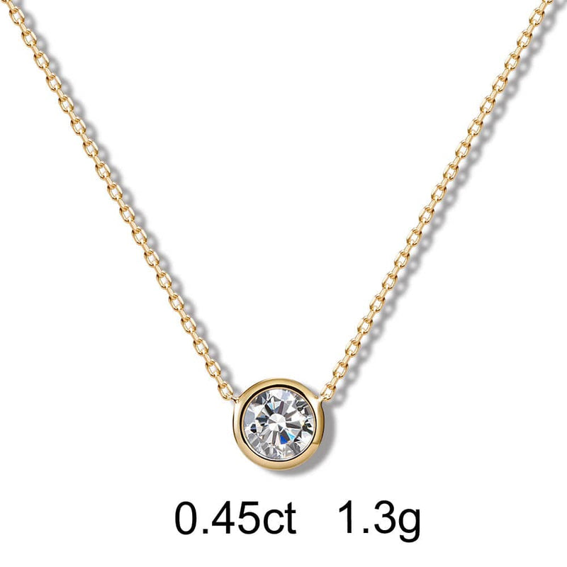 圆形钻石黄金项链（0.45克拉）