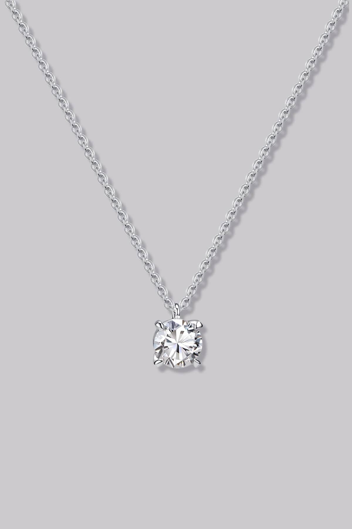 Solitaire Round Diamond Necklace (0.50ct) - APM Monaco