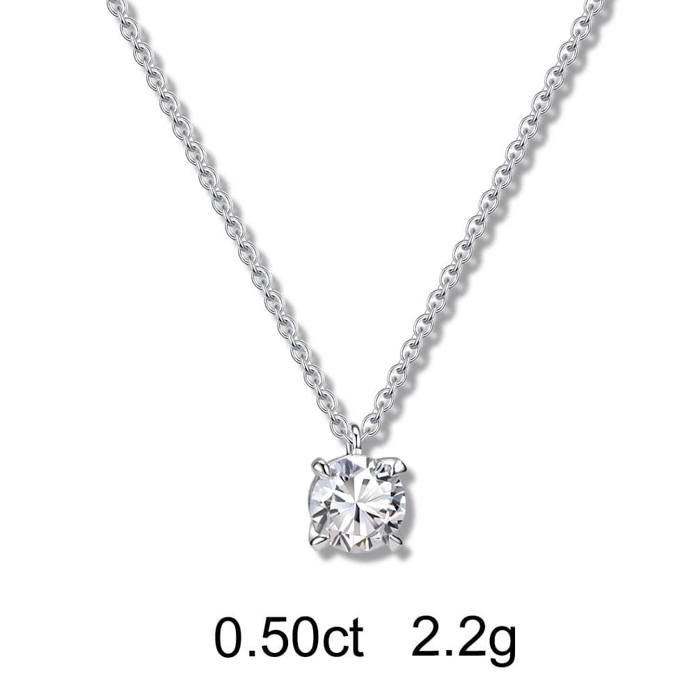 Solitaire Round Diamond Necklace (0.50ct) - APM Monaco