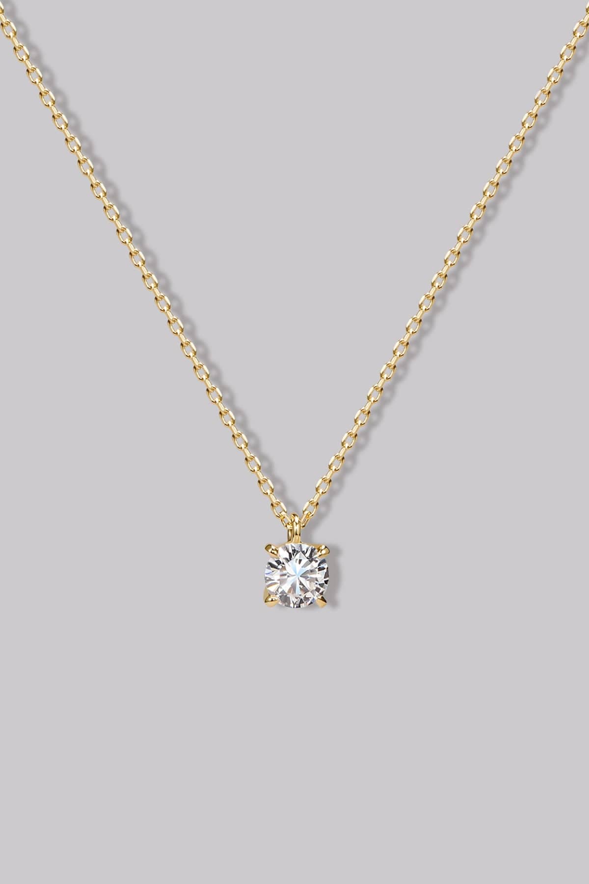 Solitaire Round Diamond Necklace (0.25ct) - APM Monaco