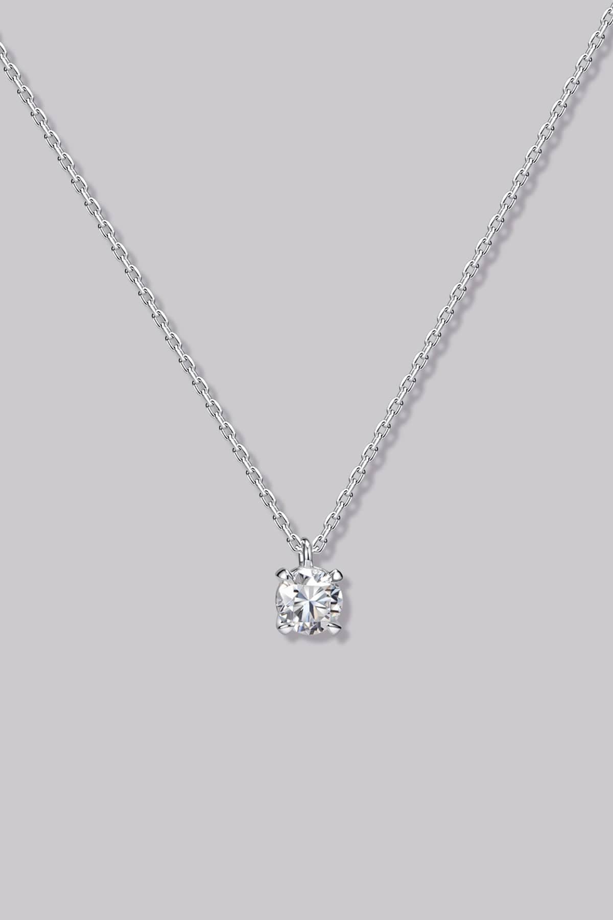 Solitaire Round Diamond Necklace (0.25ct) - APM Monaco