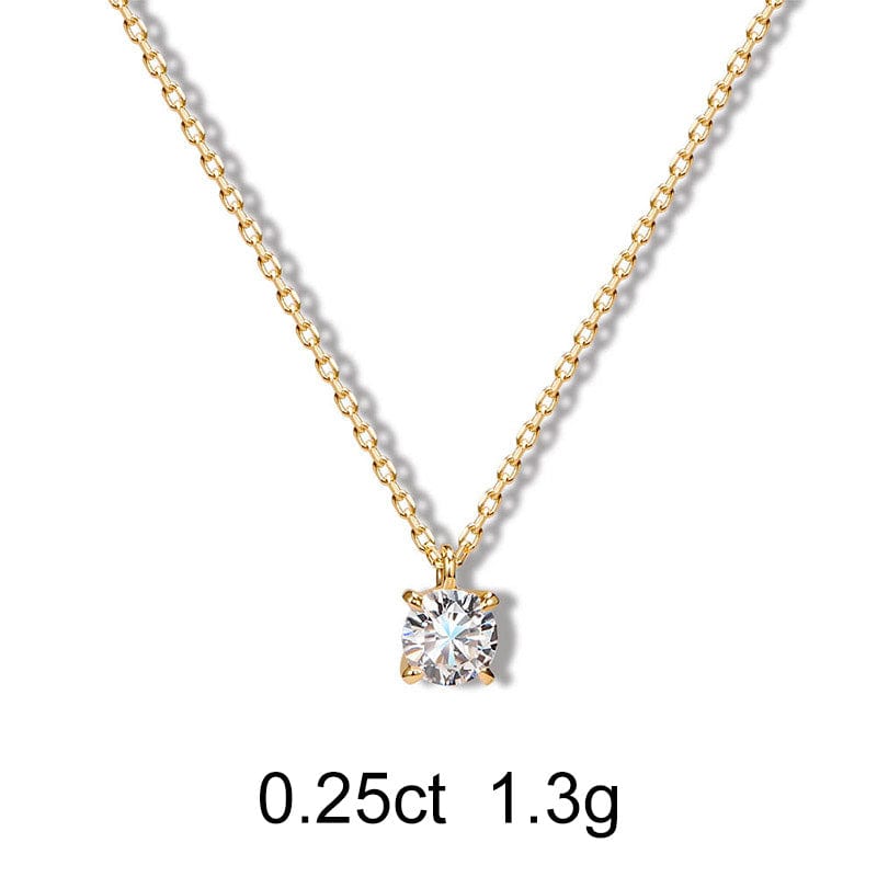 Solitaire Round Diamond Necklace (0.25ct) - APM Monaco