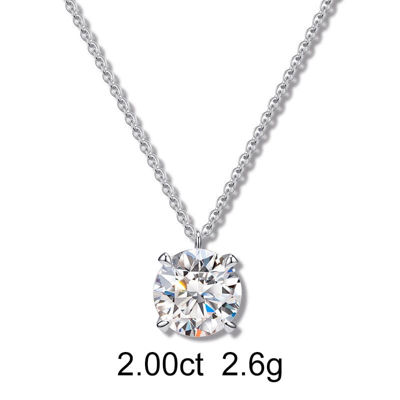 Solitaire Round Diamond Necklace (2ct) - APM Monaco