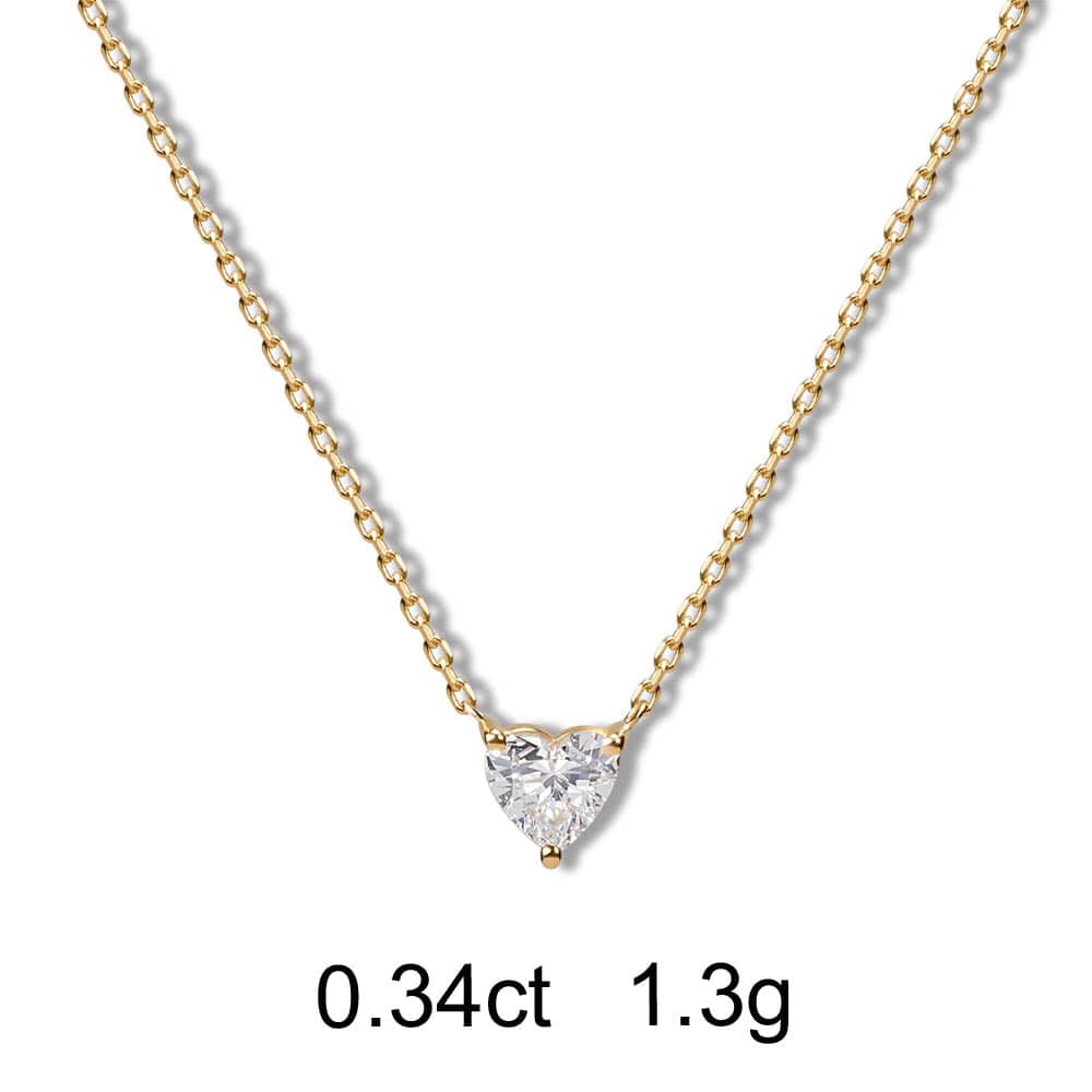 Solitaire Heart Diamond Necklace (0.34ct) - APM Monaco