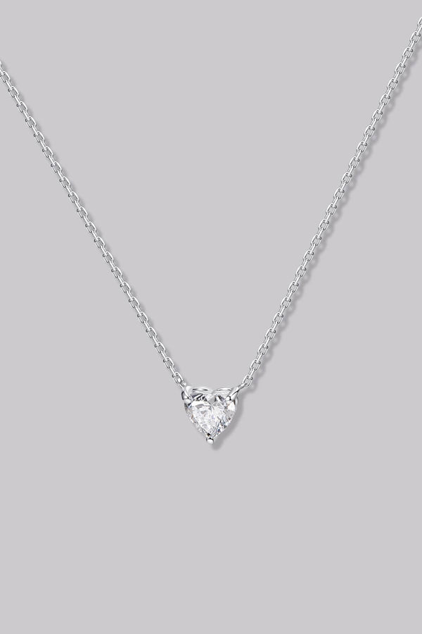 心形单颗钻石白金项链（0.34克拉）