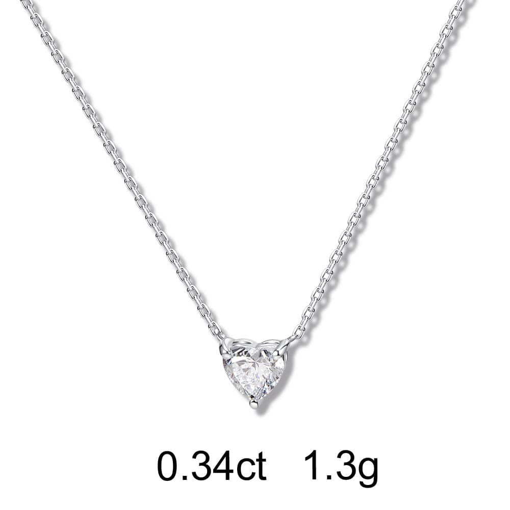 Solitaire Heart Diamond Necklace (0.34ct) - APM Monaco