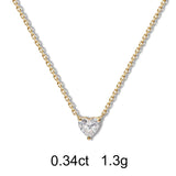 心形单颗钻石黄金项链（0.34克拉）