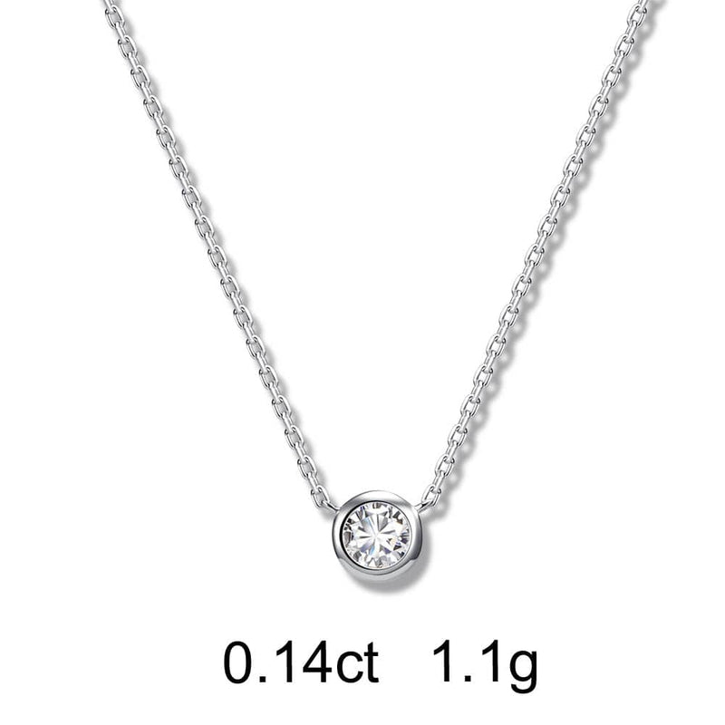 圆形钻石白金项链（0.14克拉）