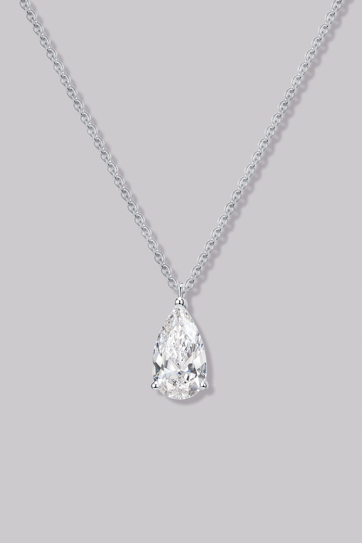 Solitaire Pear Diamond Necklace (1ct) - APM Monaco