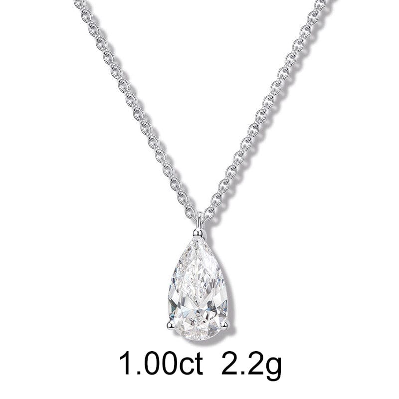 Solitaire Pear Diamond Necklace (1ct)