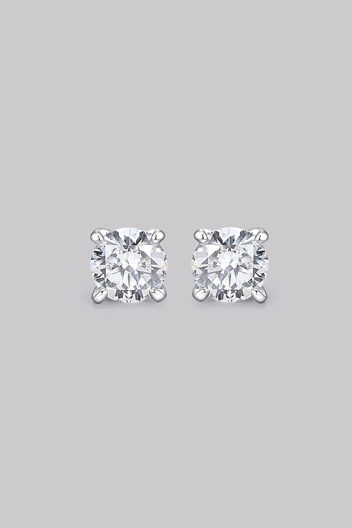 Round Diamond Stud Earrings (0.50ct) - APM Monaco