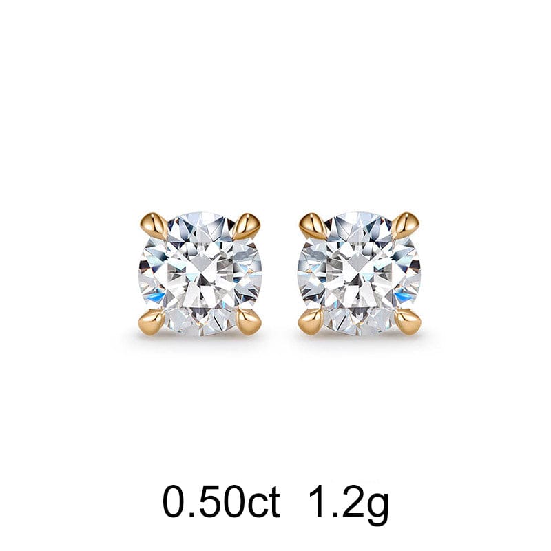 Round Diamond Stud Earrings (0.50ct) - APM Monaco