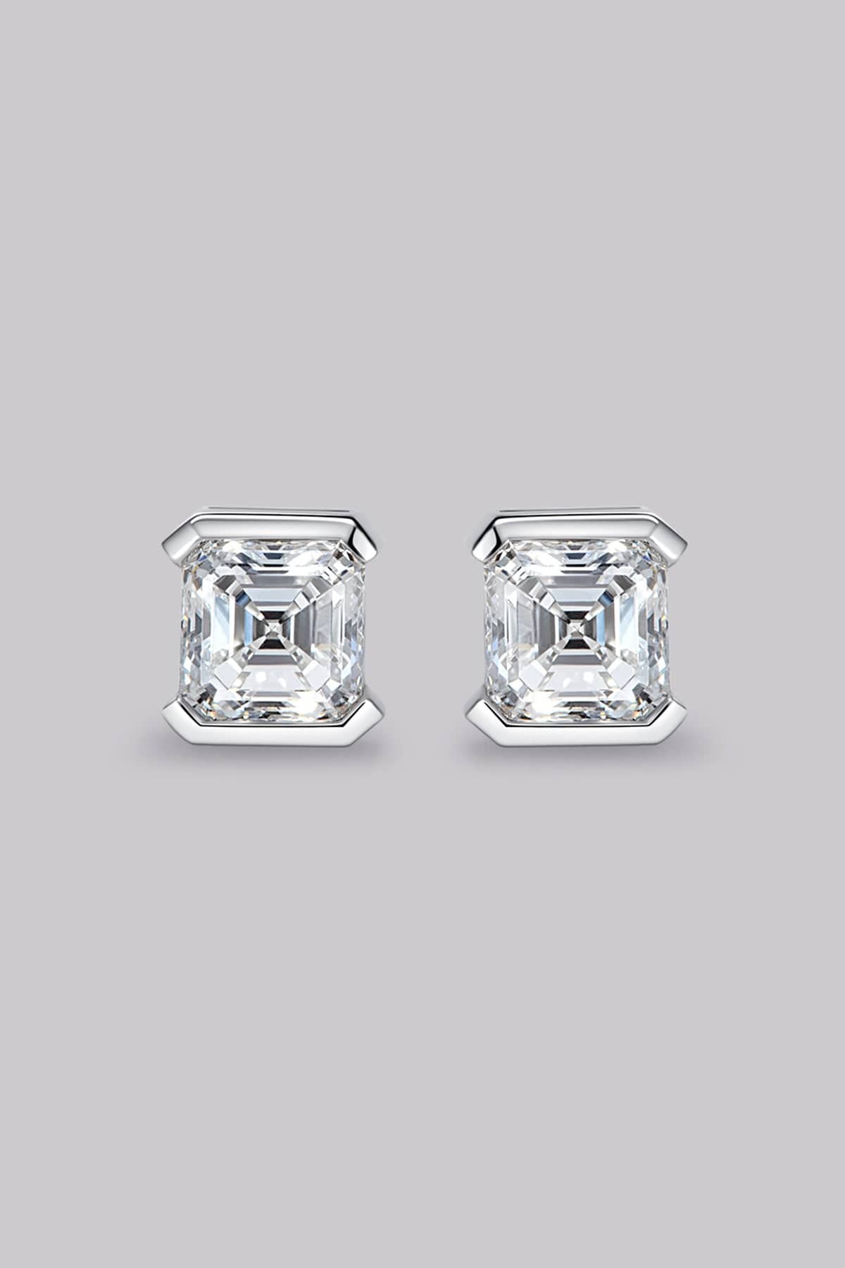 Asscher Diamond Stud Earrings (1ct) - APM Monaco