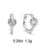 圆形钻石白金小巧环状耳环（0.28克拉）