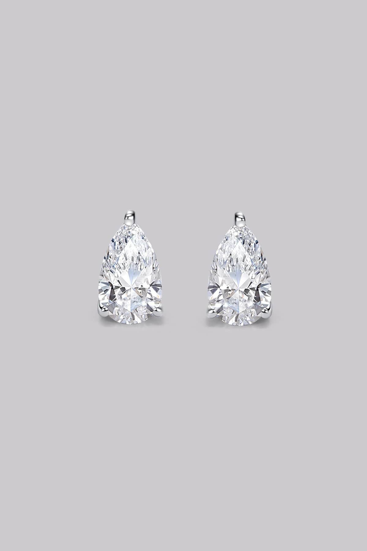 Pear Diamond Stud Earrings (0.50ct) - APM Monaco