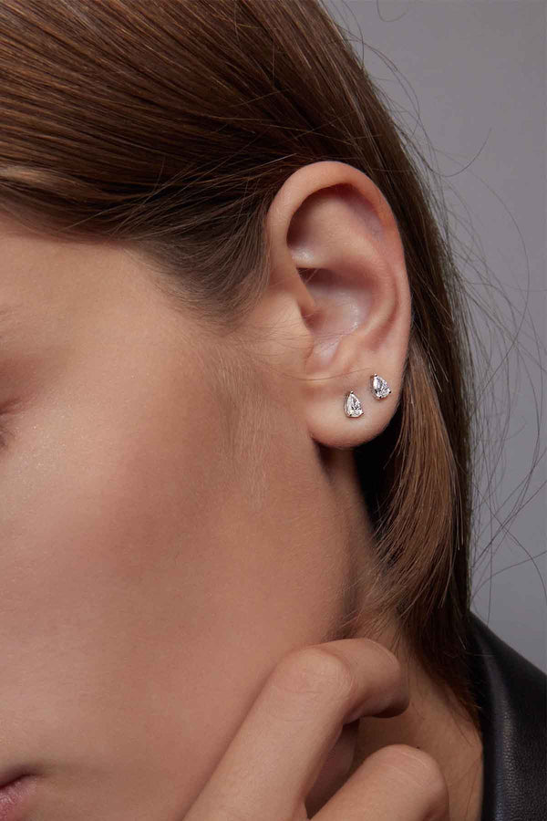 Pear Diamond Stud Earrings (0.50ct)